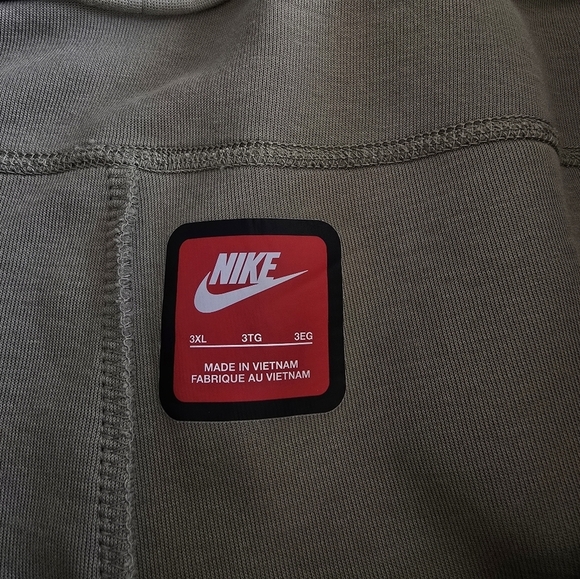 Nike Tech Men's Fleece Open-Hem Pants Neutral Olive/Black sinch bottom size 3XL - Picture 4 of 11